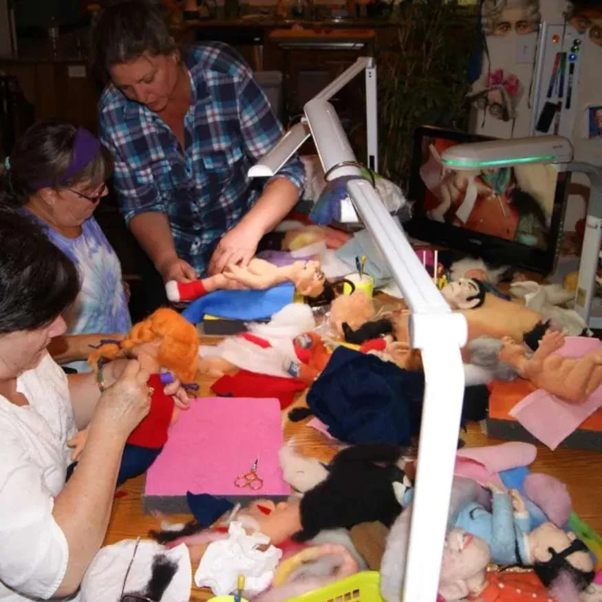 Kay Petal teaching a needle felting workshop