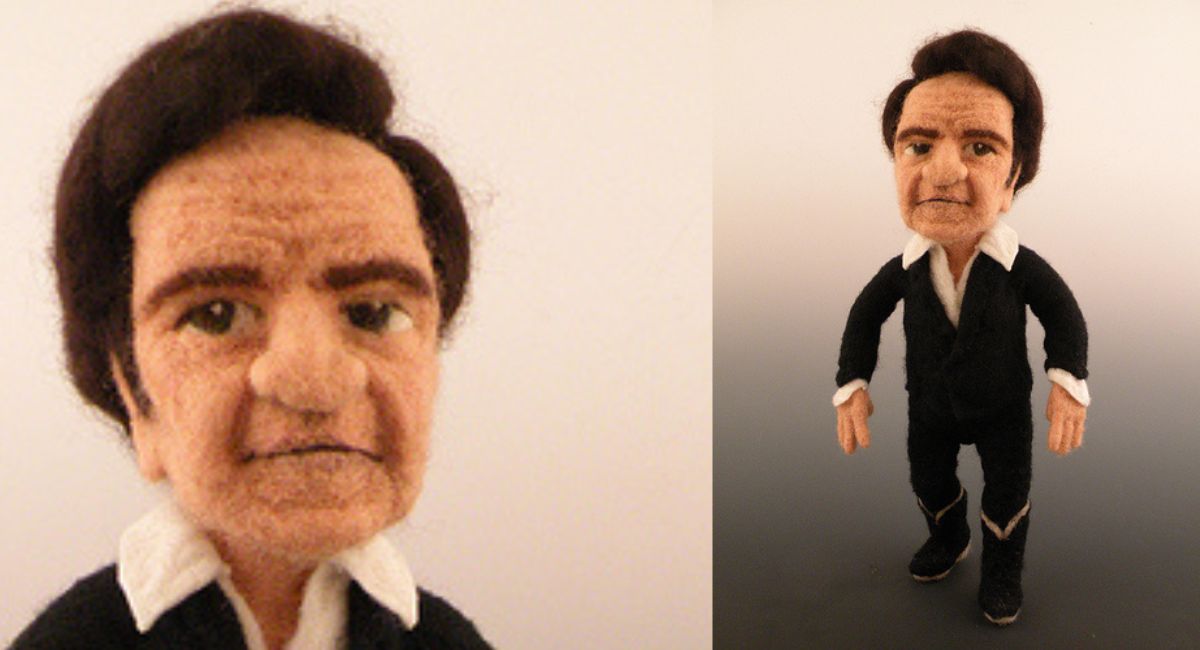 The Man in Black needle felted wool