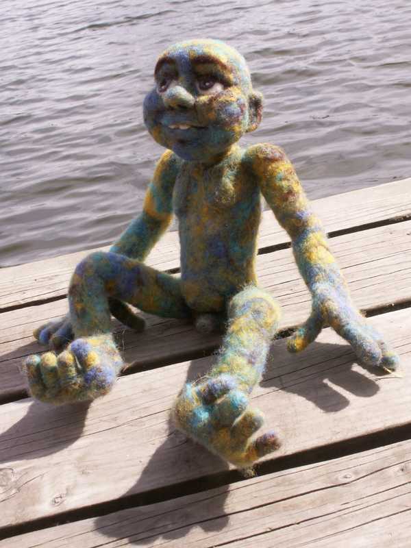 Doc Treeboat - an original Felt Alive needle felted soft sculpture doll by Kay Petal.