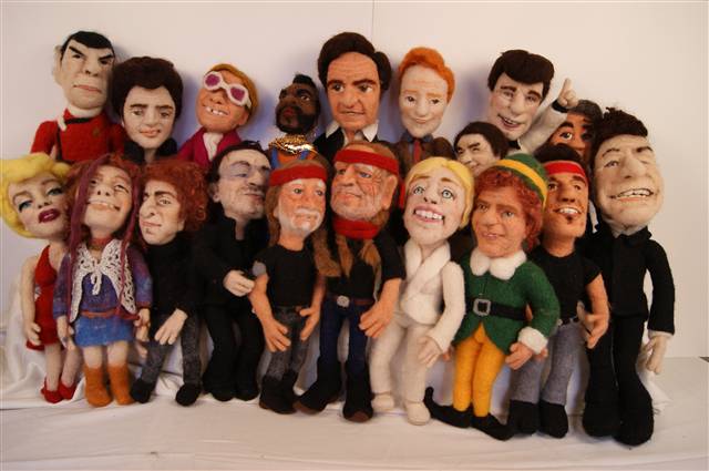 Felt Alive Needle Felted Wool Caricature Dolls by Kay Petal