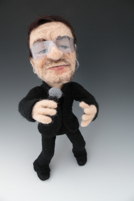 Needle Felted Bono Art Doll by Kay Petal Li'l Bono from U2