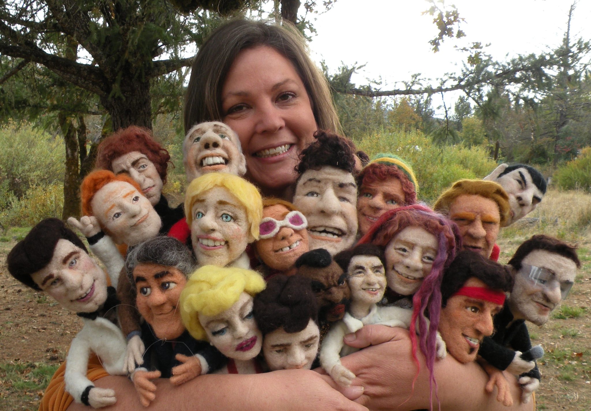 Needle Felted Wool Celebrity Caricature Doll by Kay Petal