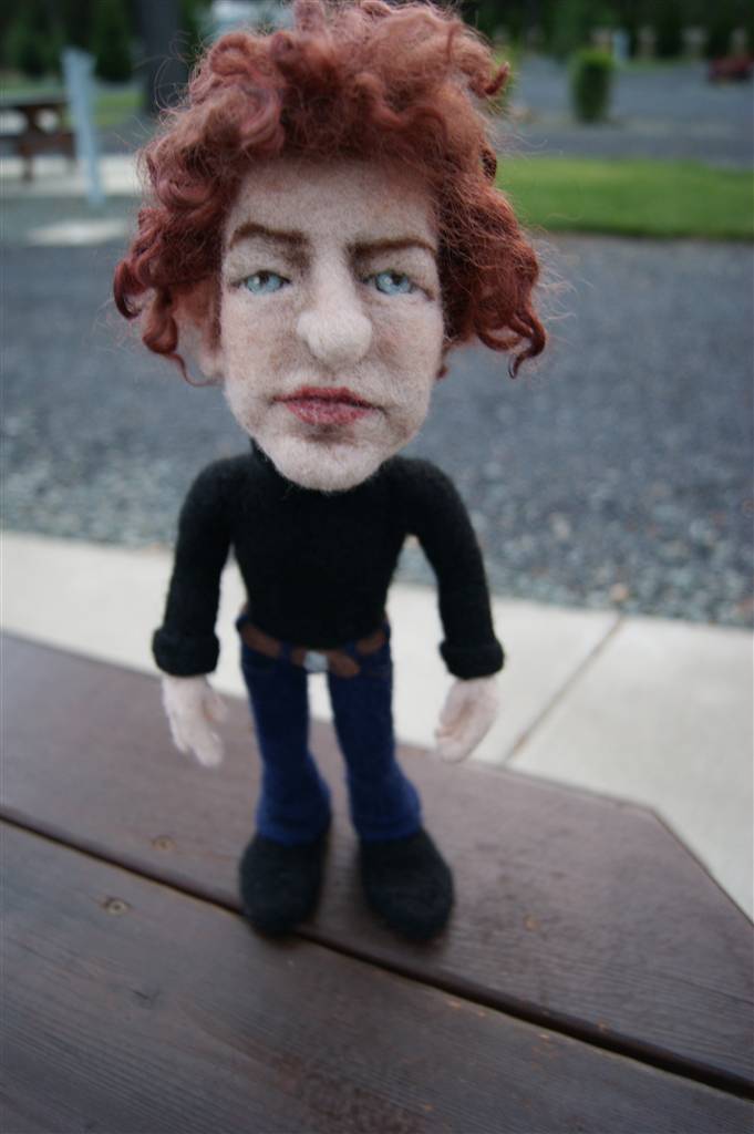 Needle Felted Bob Dylan Doll - by Kay Petal - Felt Alive Wool Sculptures