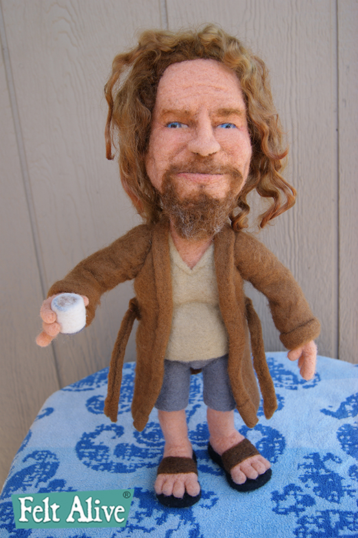 The Dude from The Big Lebowski - needle felted doll