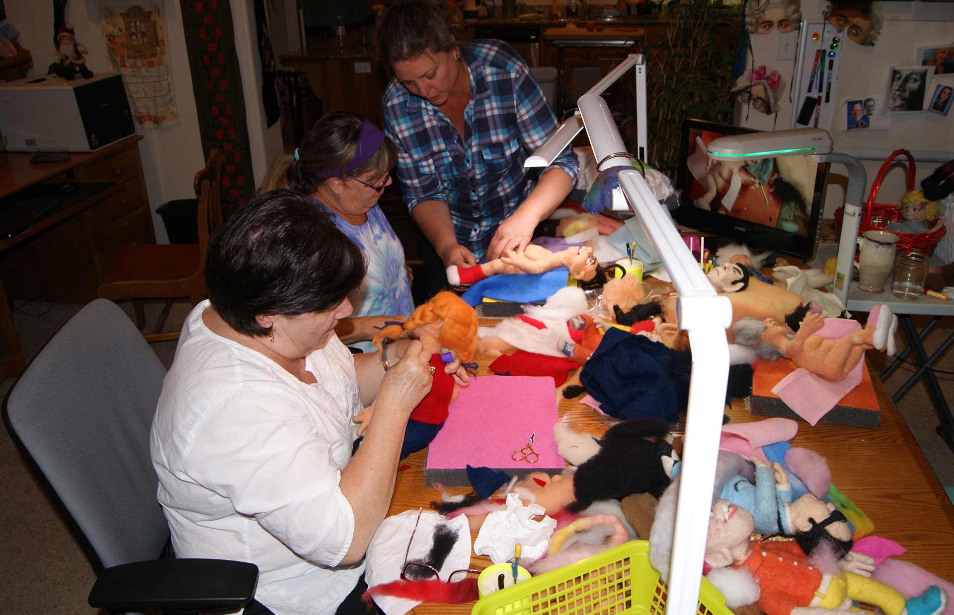needle felters using Felt Alive Felting Needles to bring their ideas to life!