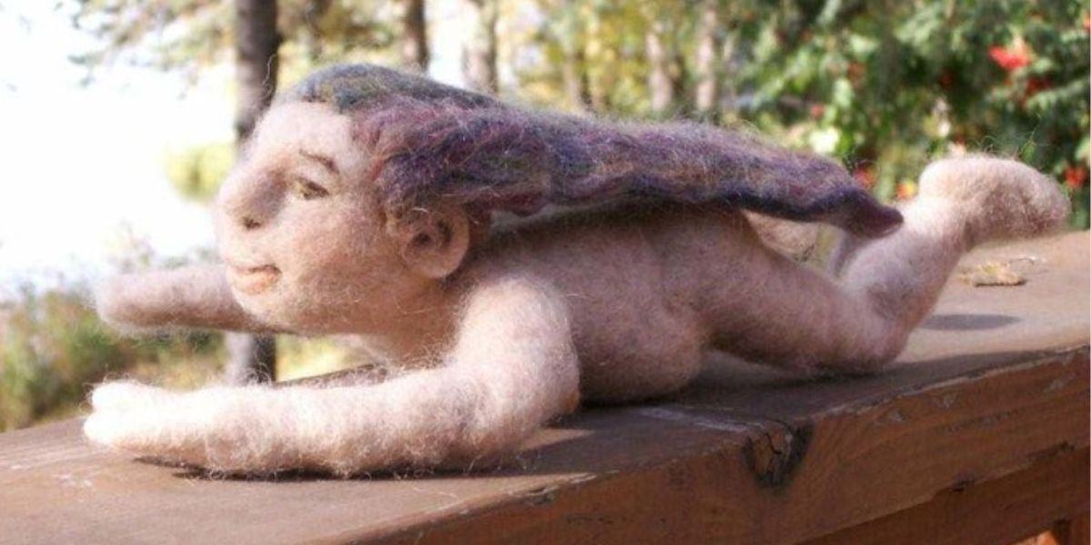 This is Haley. One of my first needle felted dolls made while learning to fly.