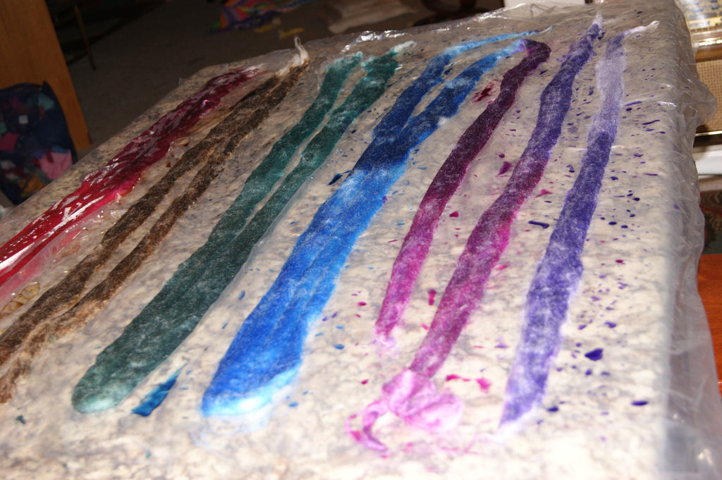Nuno felting class - seamless handbag