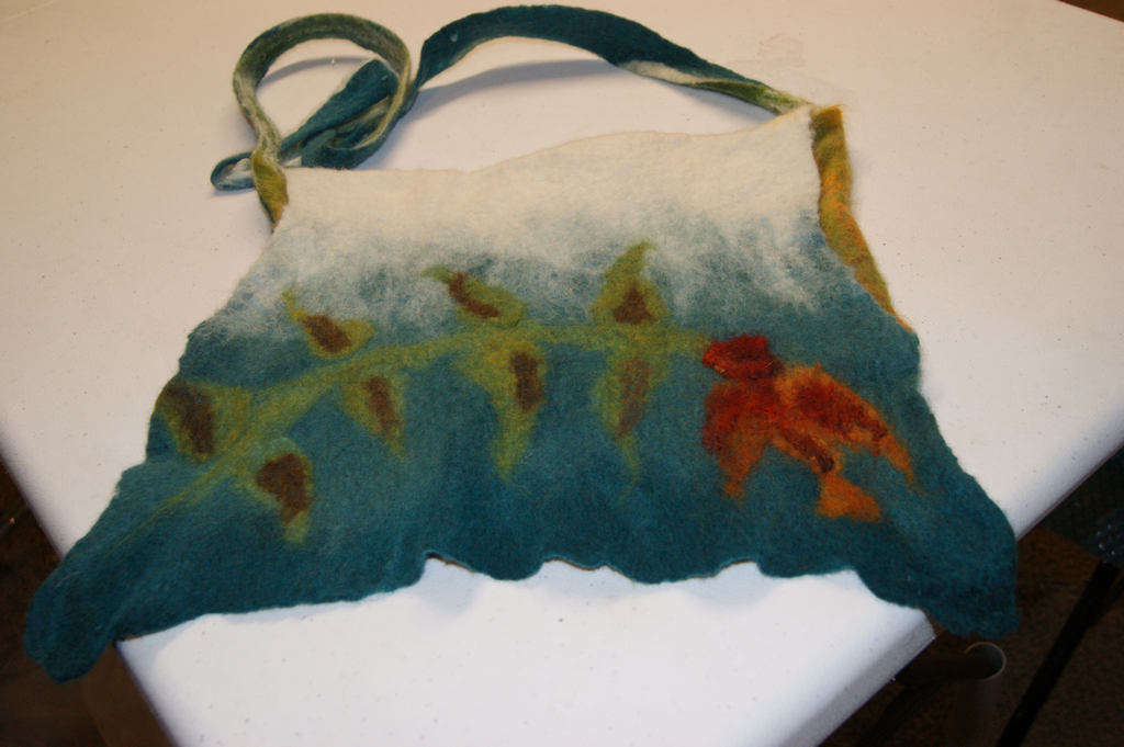 Nuno felting class - seamless handbag