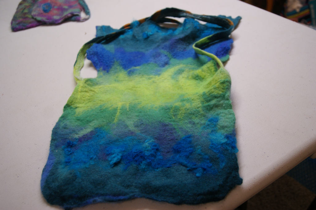 Nuno felting class - seamless handbag