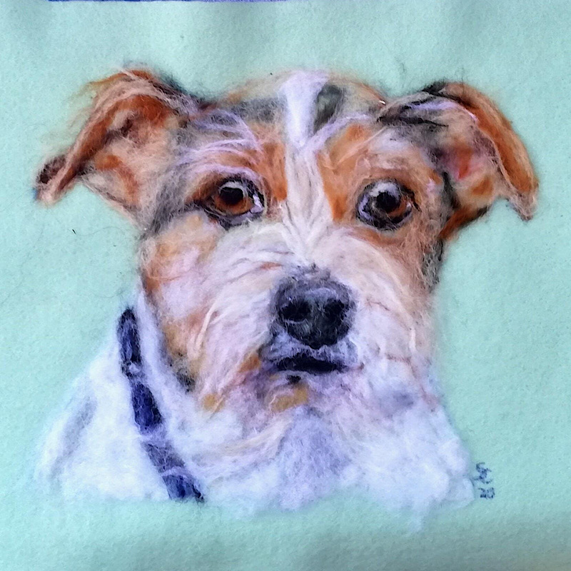 Needle felted dog portrait by Simone
