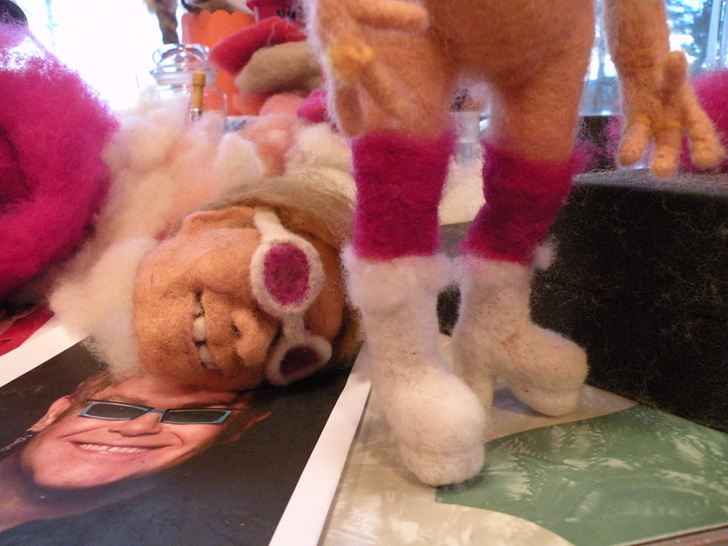 Li'l Elton in progress. Check out those platform boots.