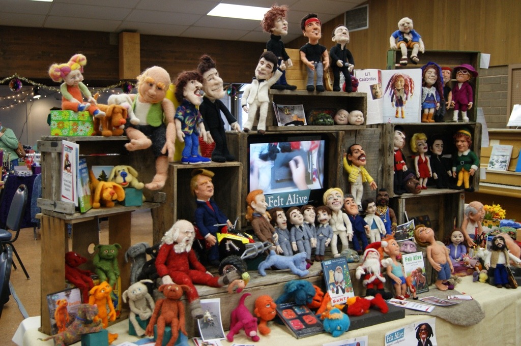 Felt Alive Display at community artwalk